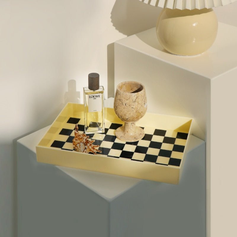 Checkered Acrylic Decorative Tray - DIVINE DESIGN