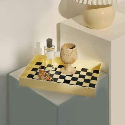 Checkered Acrylic Decorative Tray - DIVINE DESIGN