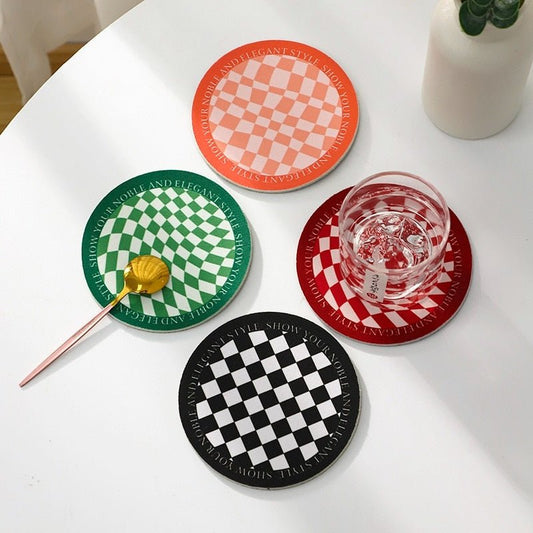 Checkered Colorful Coasters - DIVINE DESIGN