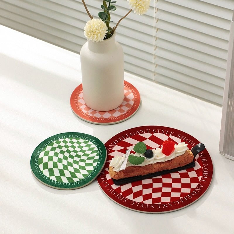 Checkered Colorful Coasters - DIVINE DESIGN