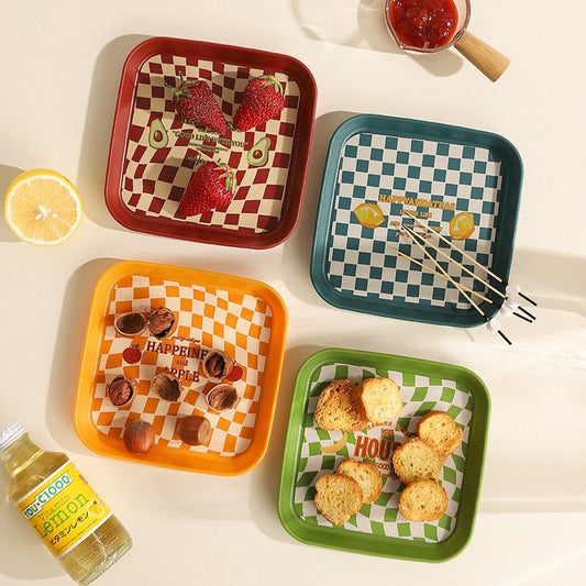 Checkered Decorative Plates - DIVINE DESIGN