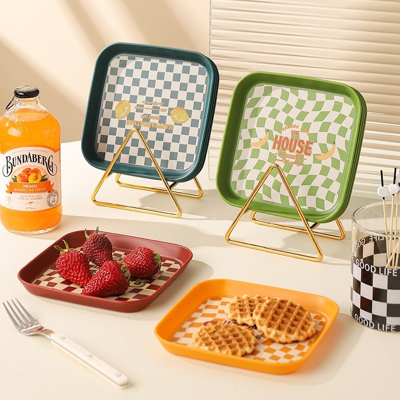 Checkered Decorative Plates - DIVINE DESIGN