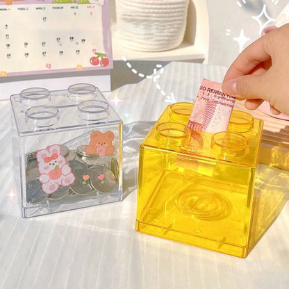 Colorful Acrylic Transparent Block Piggy Bank - DIVINE DESIGN