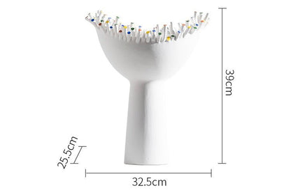 Colorful Studs Ceramic High Foot Sculpture - DIVINE DESIGN