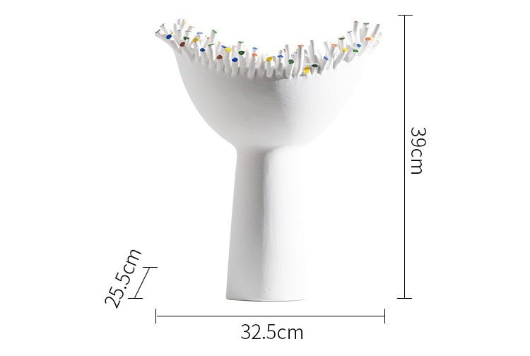 Colorful Studs Ceramic High Foot Sculpture - DIVINE DESIGN