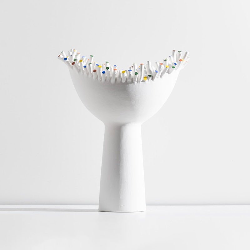 Colorful Studs Ceramic High Foot Sculpture - DIVINE DESIGN