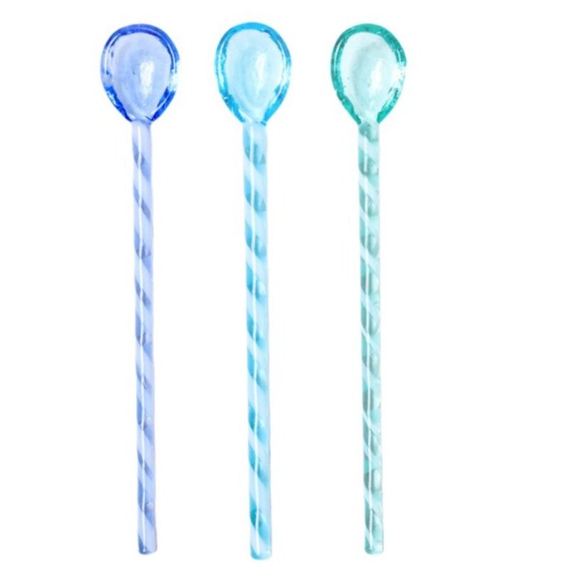 Drip Colored Glass Spoons, Set of 3 - DIVINE DESIGN