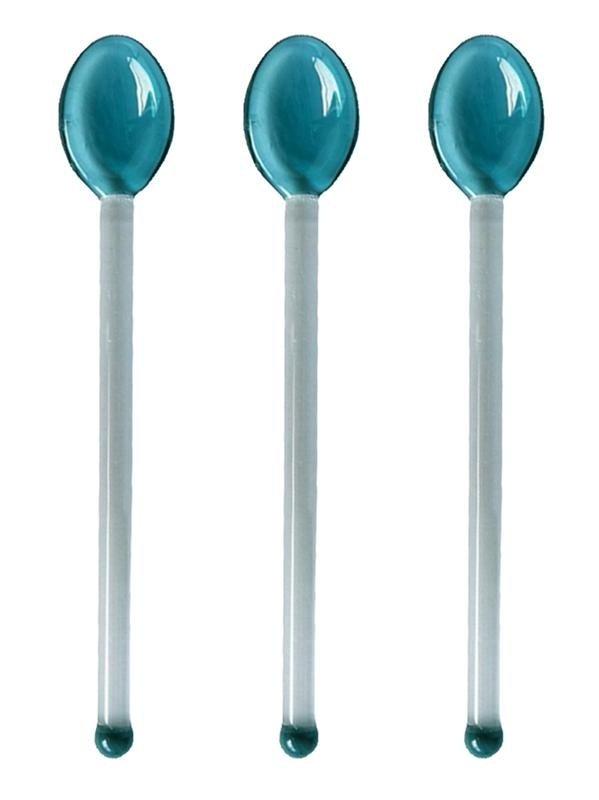 Drip Colored Glass Spoons, Set of 3 - DIVINE DESIGN