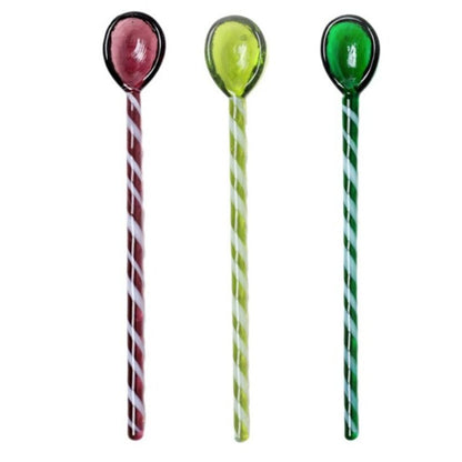 Drip Colored Glass Spoons, Set of 3 - DIVINE DESIGN