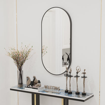 Edge Black Oval Mirror - DIVINE DESIGN