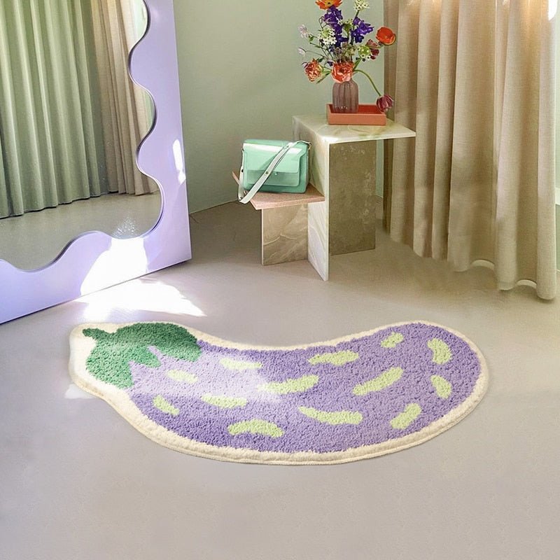 Eggplant Fluffy Bath Rug - DIVINE DESIGN