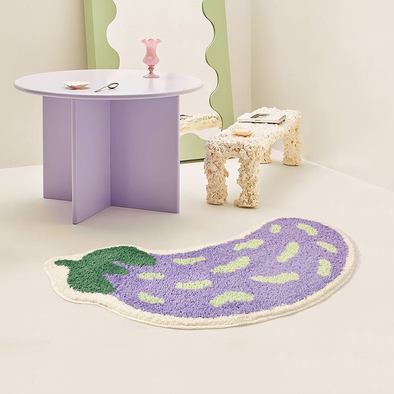 Eggplant Fluffy Bath Rug - DIVINE DESIGN