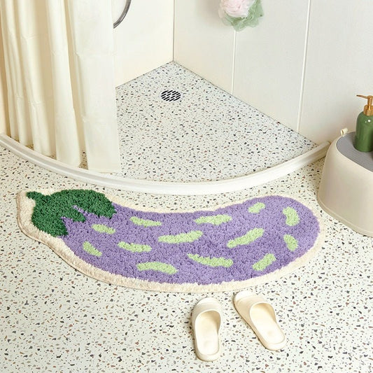 Eggplant Fluffy Bath Rug - DIVINE DESIGN