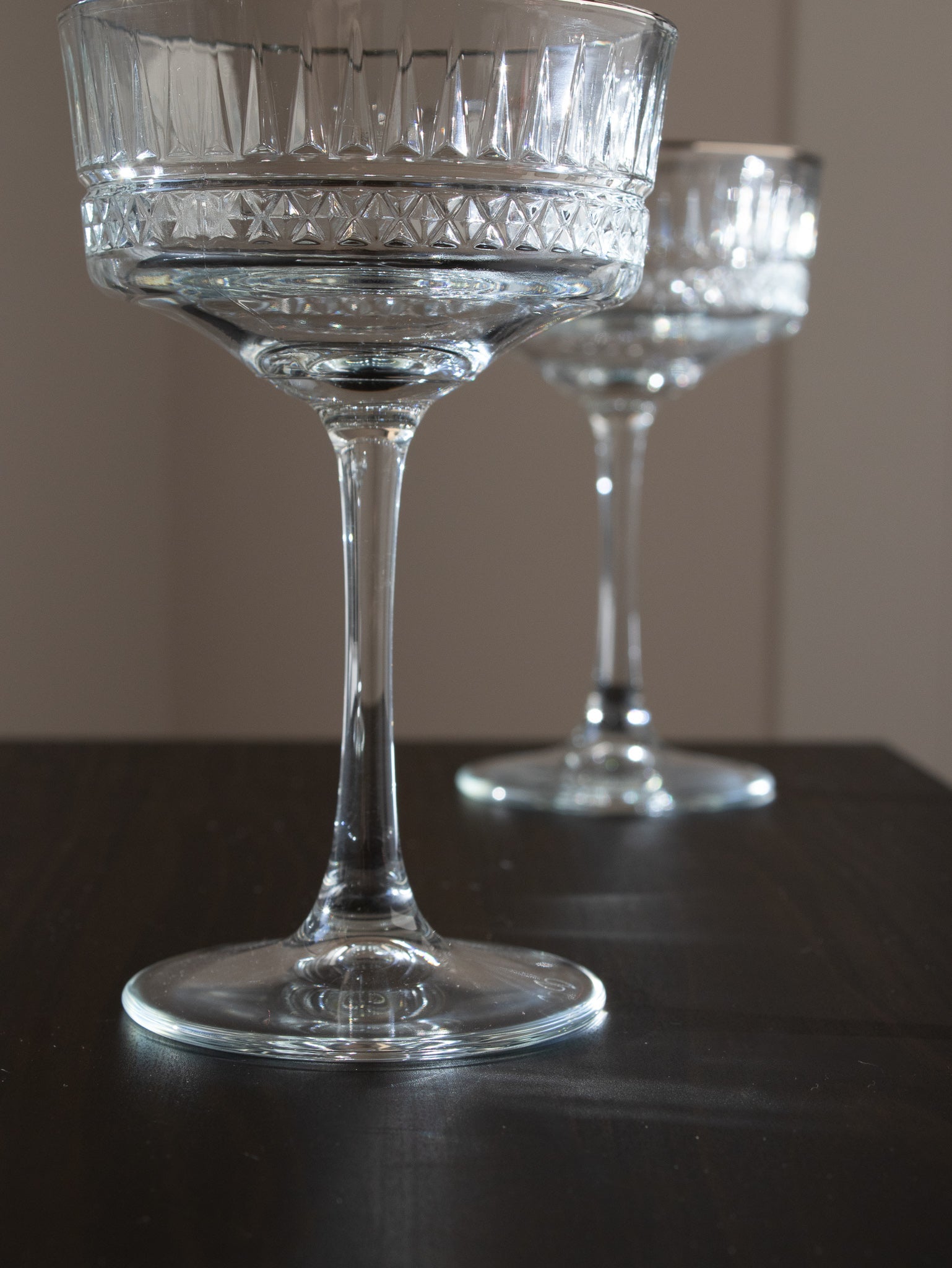 Eva Silver Rim Champagne Coupe Glass - DIVINE DESIGN