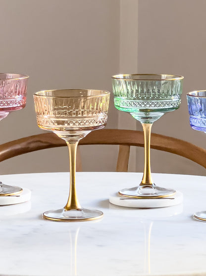 Eva Vintage Colored Champagne Coupe - DIVINE DESIGN