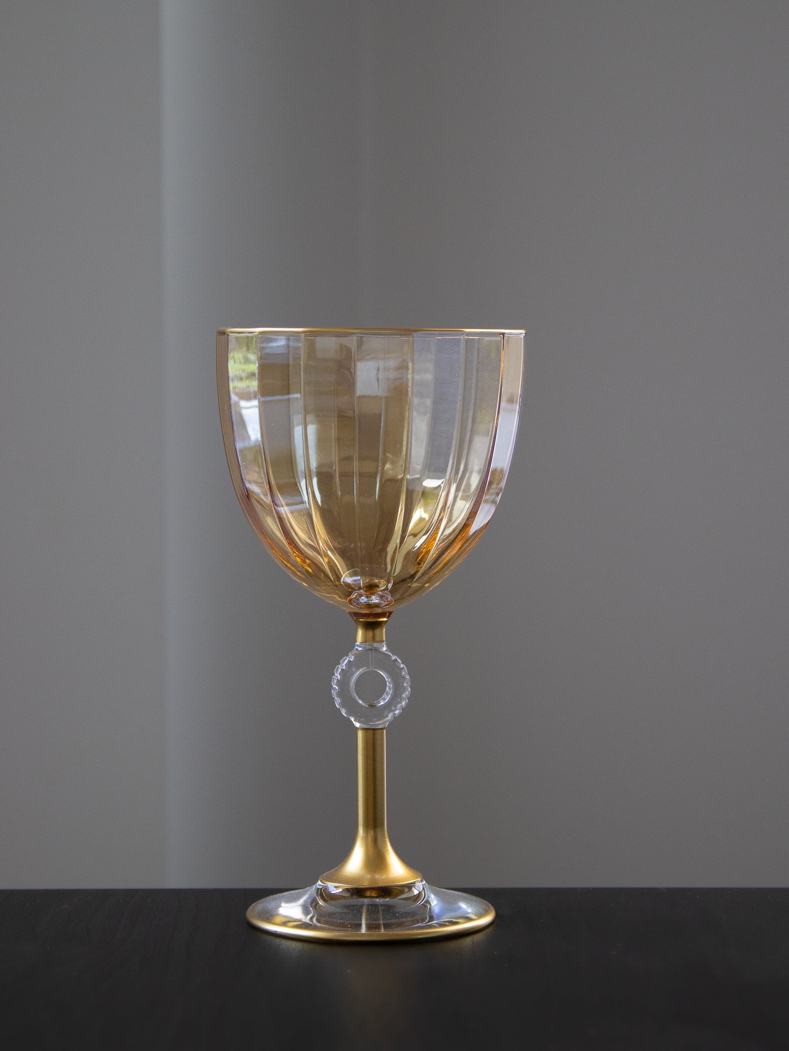 Figlia Vintage Colored Gold Stem Wine Glass - DIVINE DESIGN