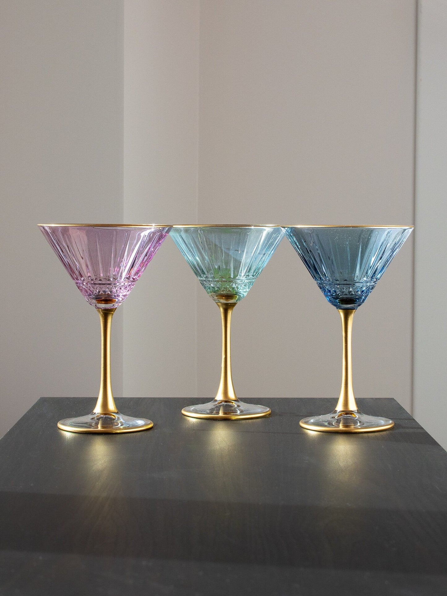 Set of 2, Copper Tone Martini Glasses, Elegant Metallic Plated Drinkin –  MyGift