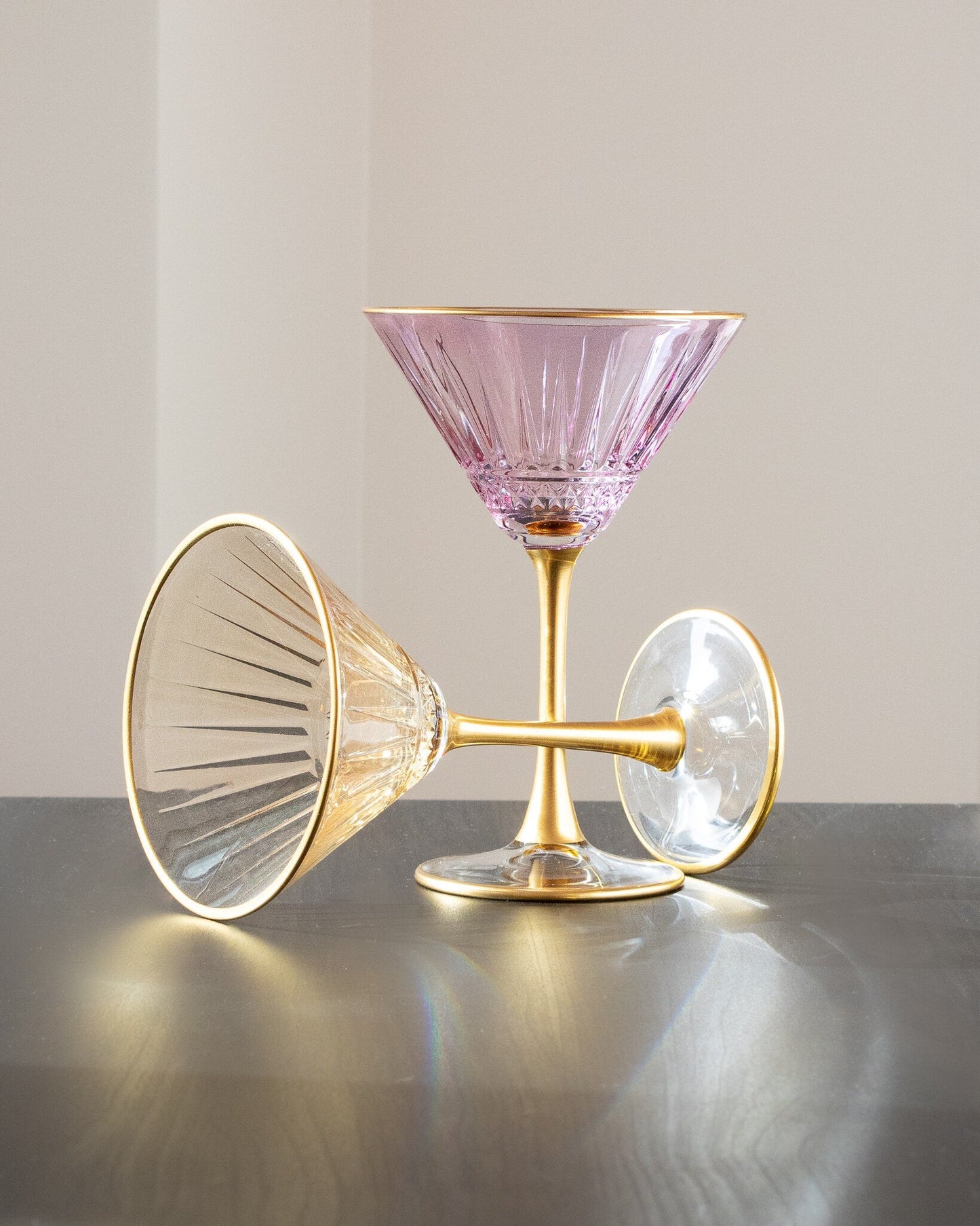 Vintage Art Glass Funky Martini Glass