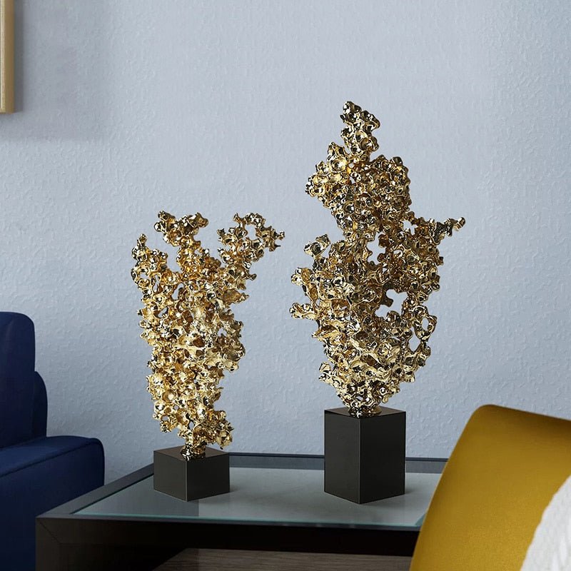 Gold Coral Decorative Statue - DIVINE DESIGN