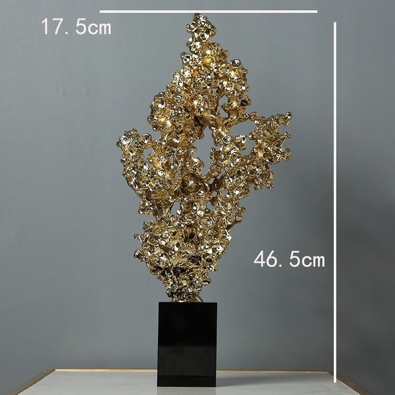 Gold Coral Decorative Statue - DIVINE DESIGN