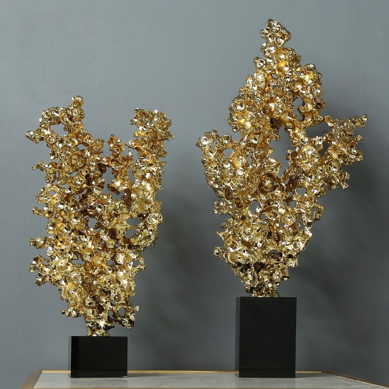 Gold Coral Decorative Statue - DIVINE DESIGN
