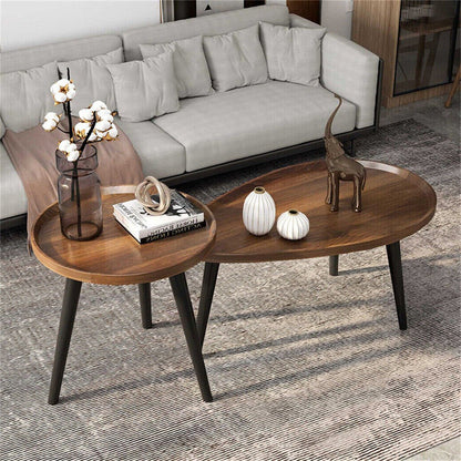 Kjopp Walnut Nesting Coffee Tables, Set of 2 - DIVINE DESIGN