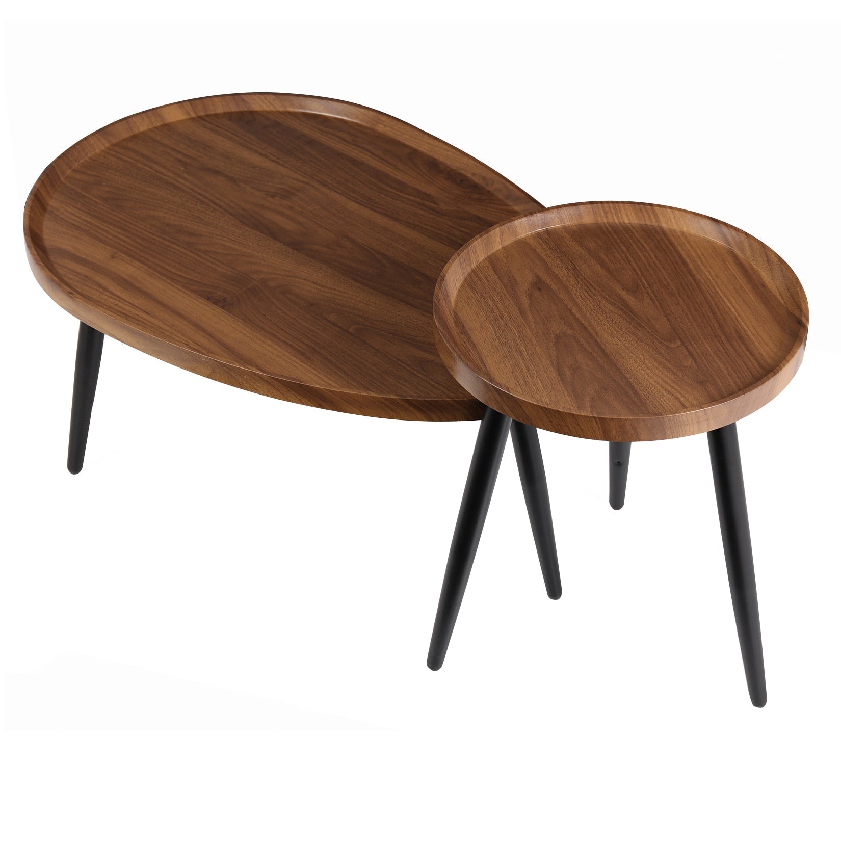Kjopp Walnut Nesting Coffee Tables, Set of 2 - DIVINE DESIGN