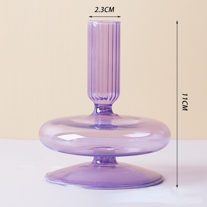 Lilac Glass Candle Holder & Glass Vase - DIVINE DESIGN