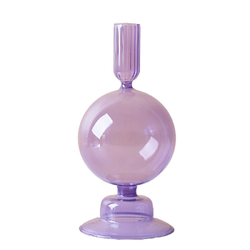 Lilac Glass Candle Holder & Glass Vase - DIVINE DESIGN