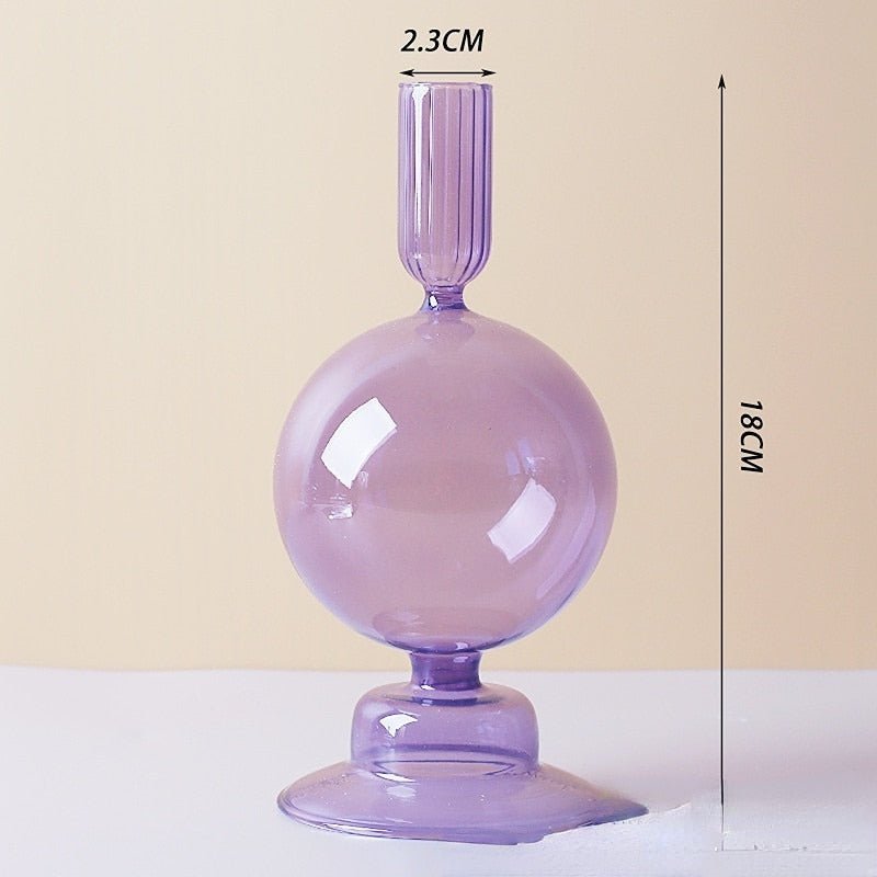 Lilac Glass Candle Holder & Glass Vase - DIVINE DESIGN