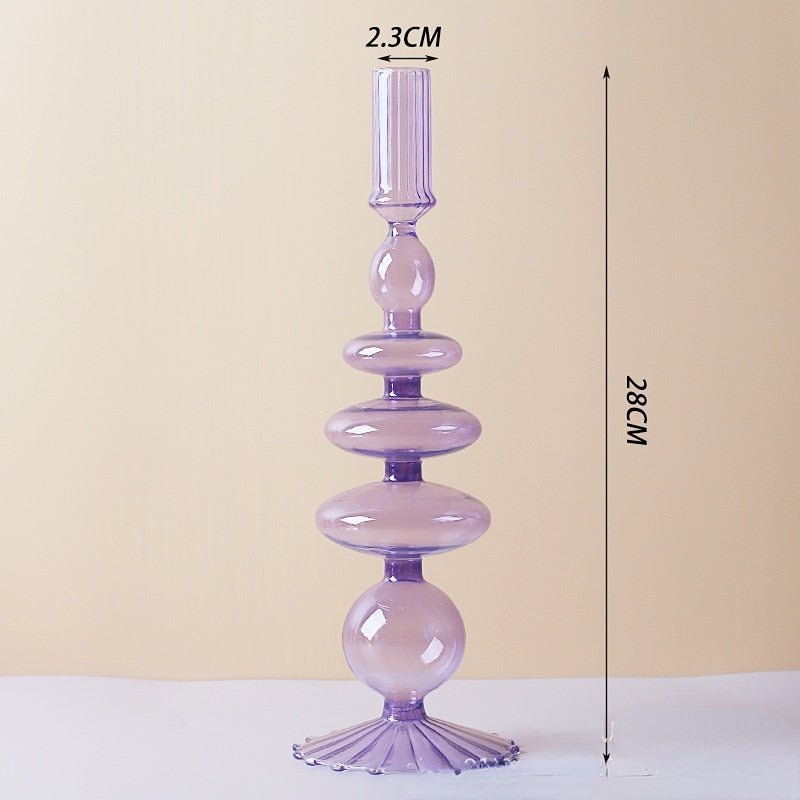 Lilac Glass Candle Holder & Glass Vase - DIVINE DESIGN