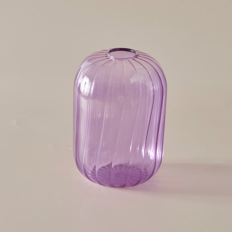 Lilloo Rippled Colored Glass Vase - DIVINE DESIGN