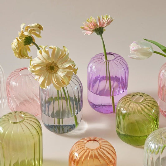 Lilloo Rippled Colored Glass Vase - DIVINE DESIGN