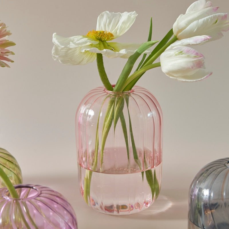 Lilloo Rippled Colored Glass Vase - DIVINE DESIGN