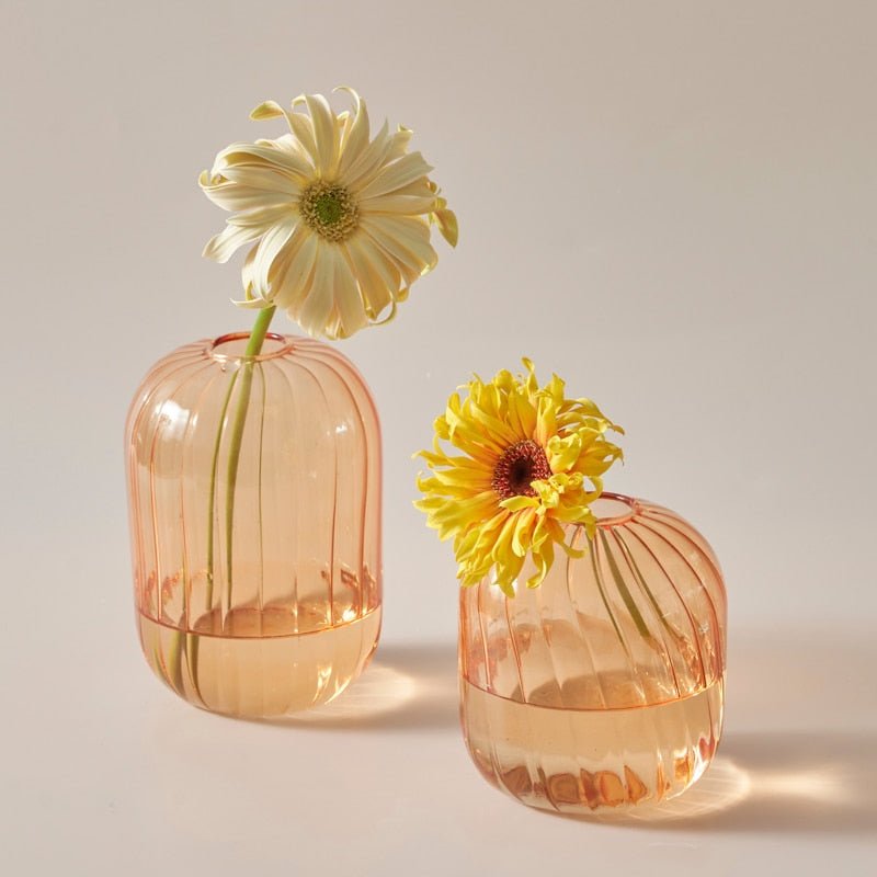 Lilloo Rippled Colored Glass Vase - DIVINE DESIGN