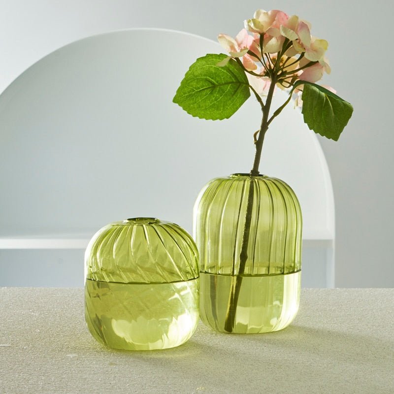 Lilloo Rippled Colored Glass Vase - DIVINE DESIGN