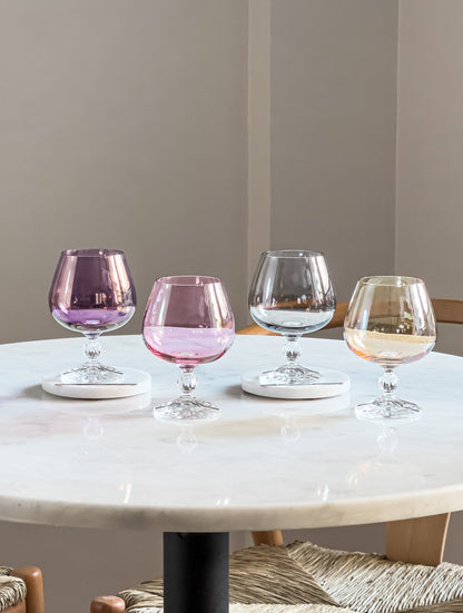 Lotus Colored Cognac Brandy Glass - DIVINE DESIGN