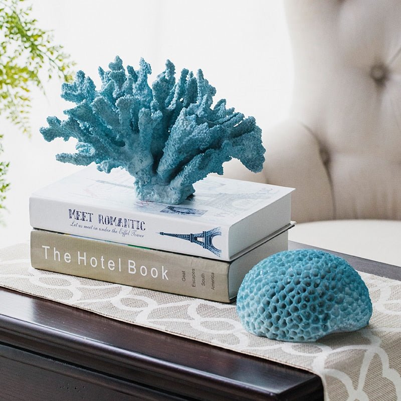 Mediterranean Blue Coral Sculpture - DIVINE DESIGN