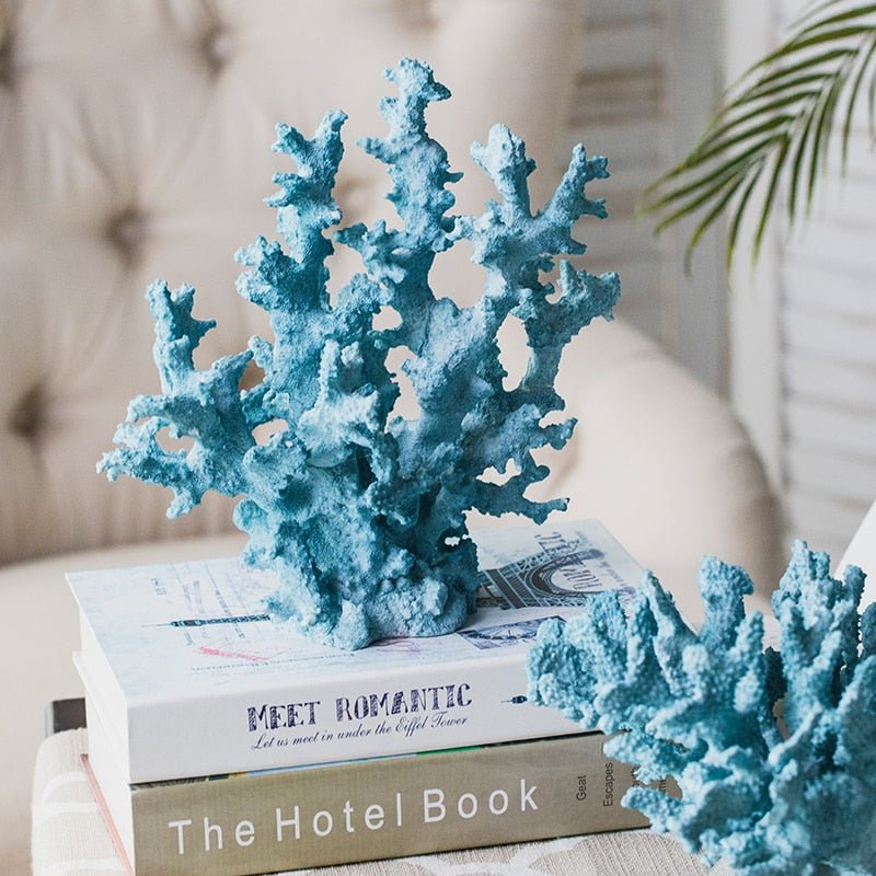 Mediterranean Blue Coral Sculpture - DIVINE DESIGN