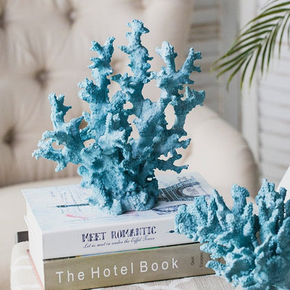 Mediterranean Blue Coral Sculpture - DIVINE DESIGN