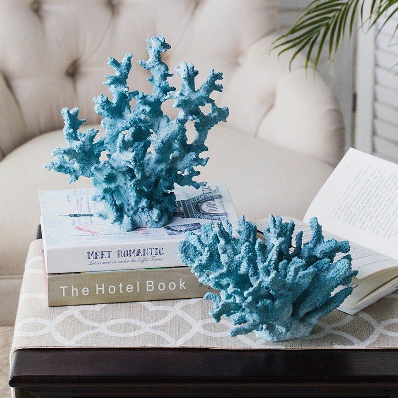 Mediterranean Blue Coral Sculpture - DIVINE DESIGN