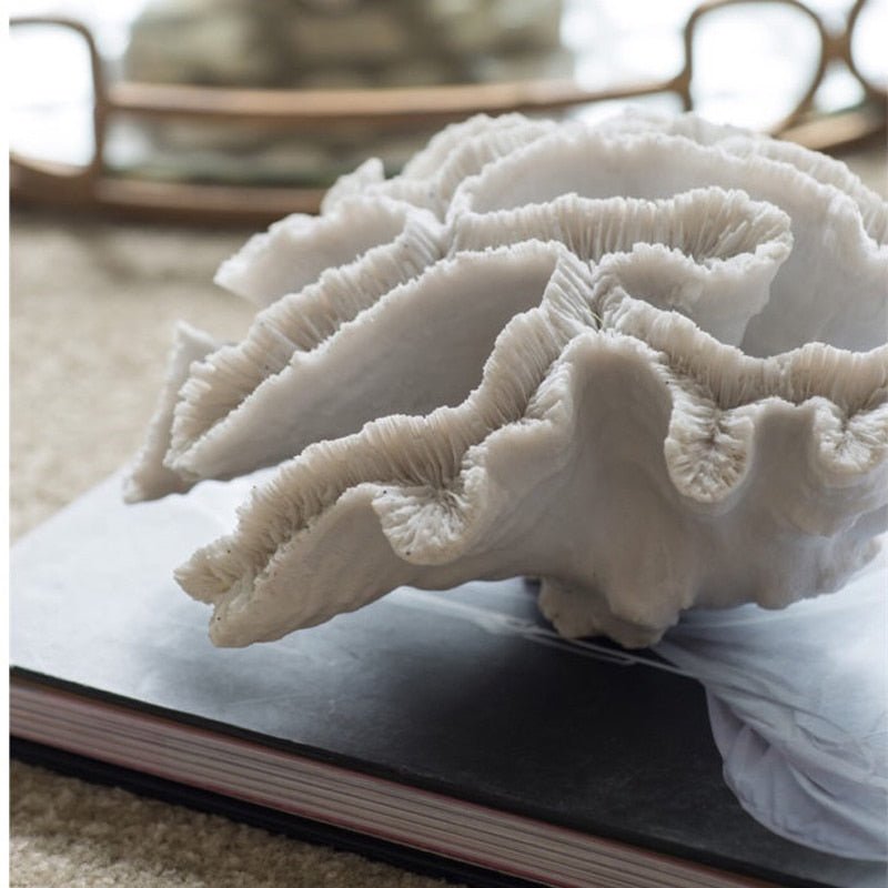 Mediterranean White Red Coral Sculpture - DIVINE DESIGN
