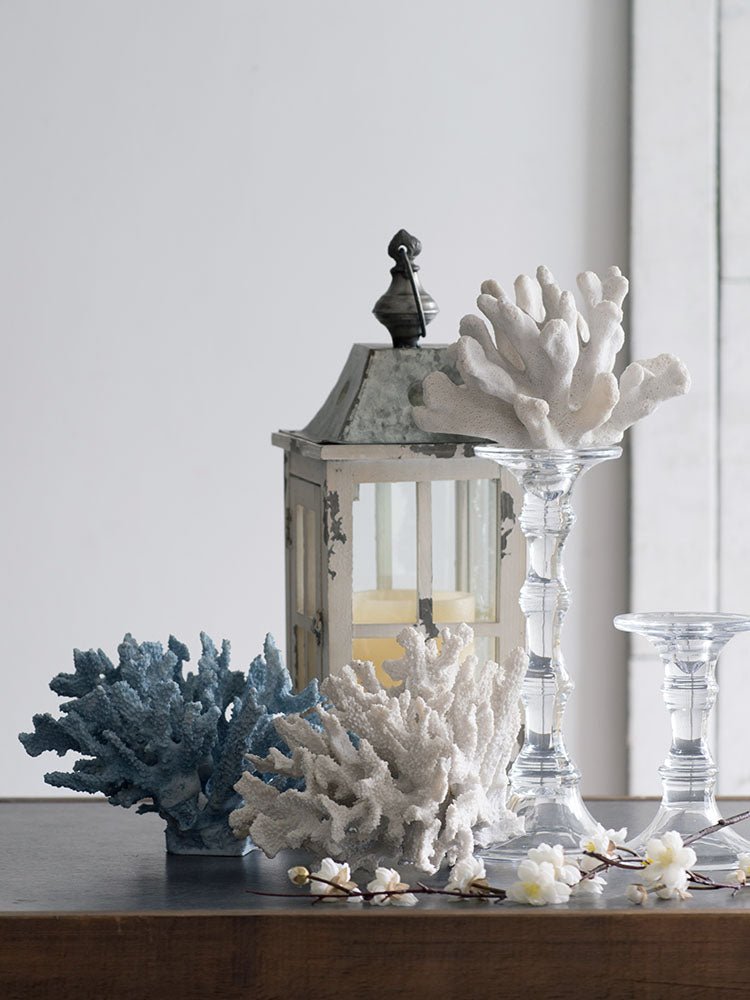Mediterranean White Red Coral Sculpture - DIVINE DESIGN