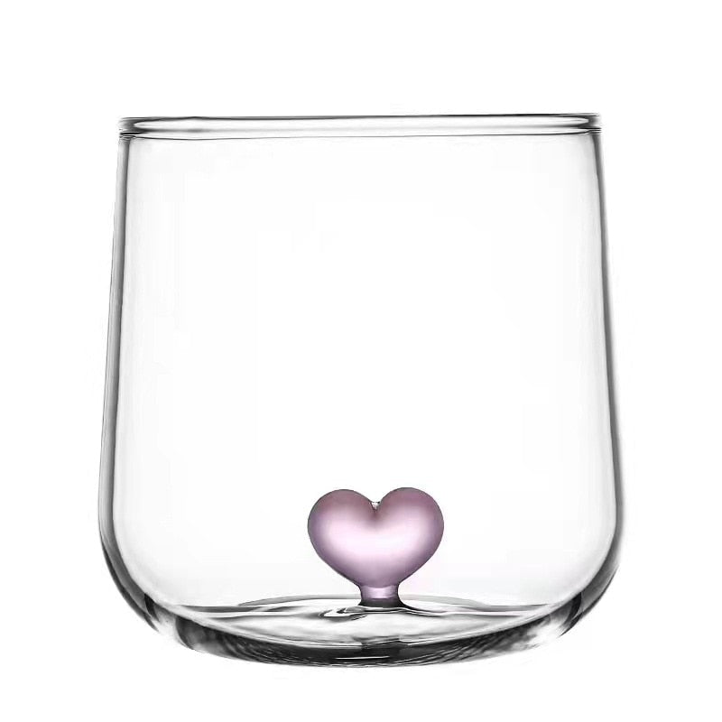 Mela Heart Shape Glass Mugs - DIVINE DESIGN