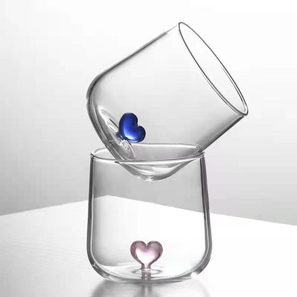 Mela Heart Shape Glass Mugs - DIVINE DESIGN