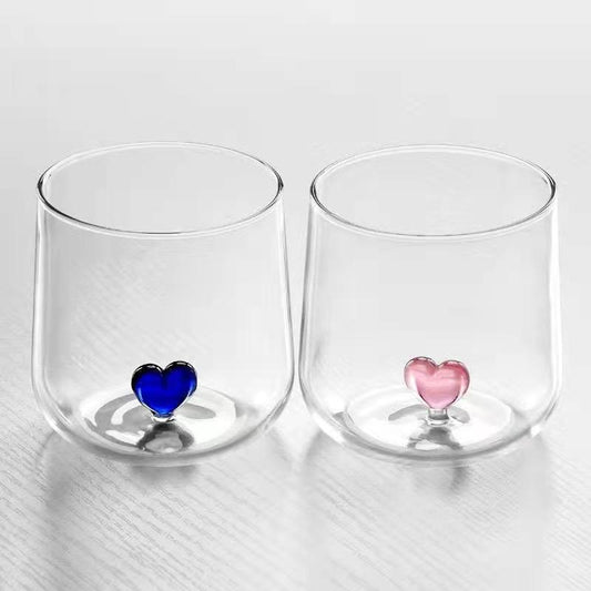 Mela Heart Shape Glass Mugs - DIVINE DESIGN