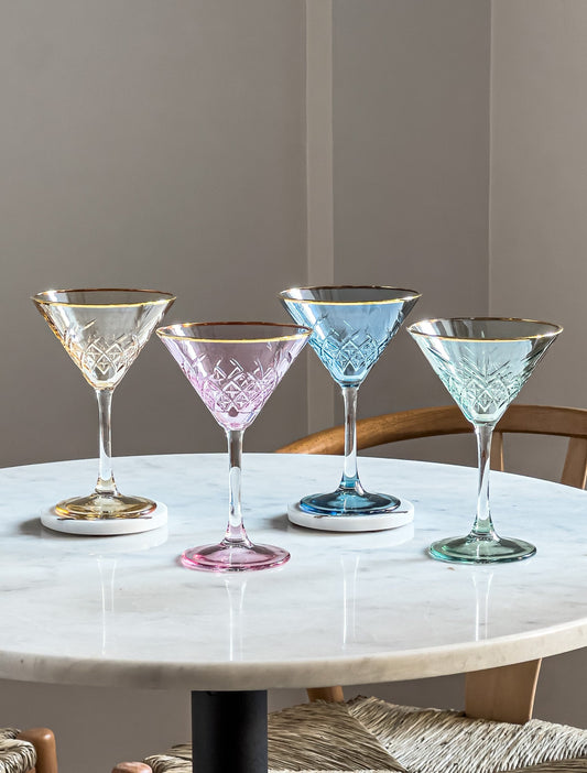 Milena Colored Vintage Martini Glass - DIVINE DESIGN