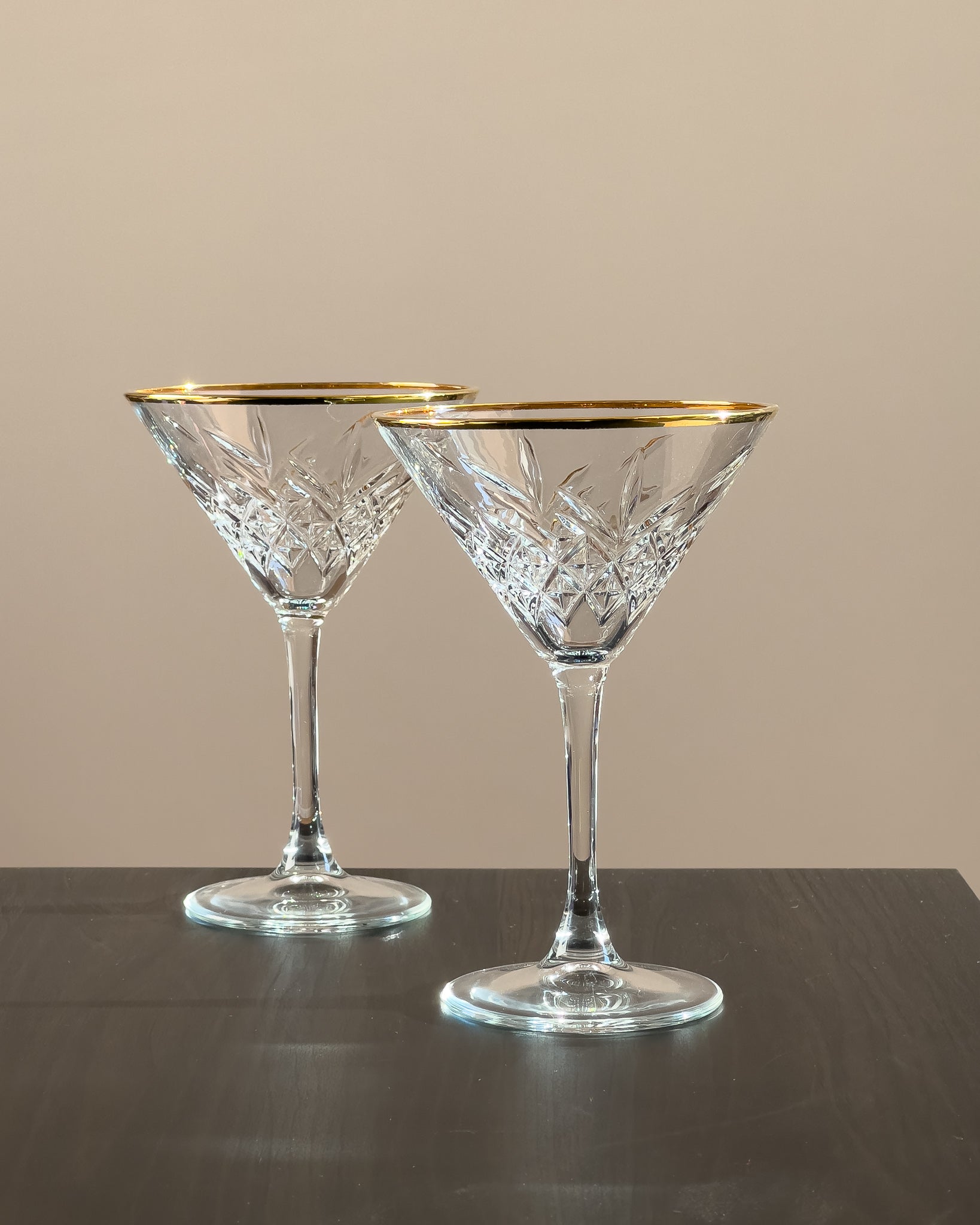 Milena Vintage Gold Rim Martini Glass - DIVINE DESIGN