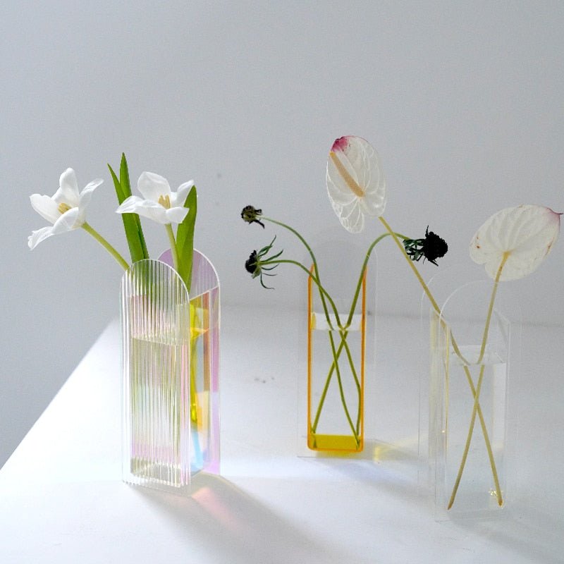 Mille Acrylic Colored Glass Vase - DIVINE DESIGN