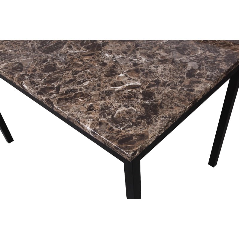 Noyes Metal Dining Table with Faux Marble Top - DIVINE DESIGN
